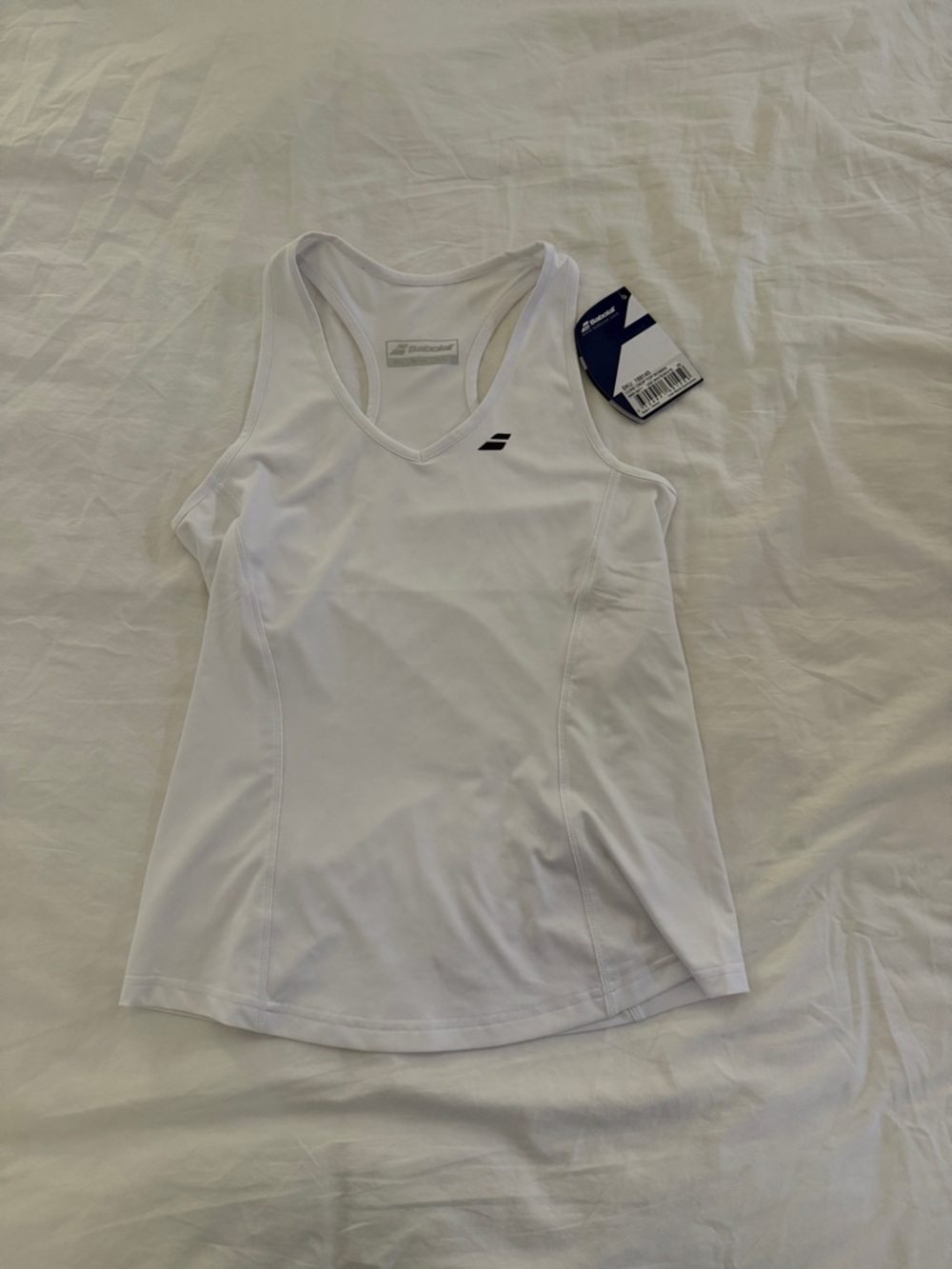 Women's White V-Neck Athletic Tank Top